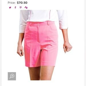 Monterey Club NWT Ladies Woven Stretchable‎ Twill Basic Zip Front Golf Short